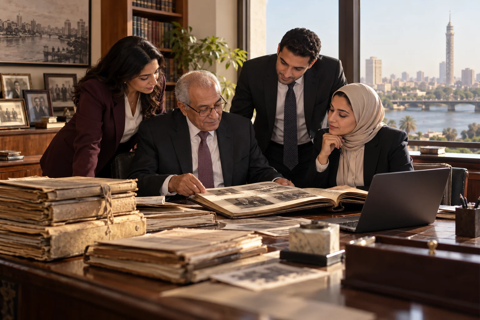محامون مصريون يراجعون أرشيف المكتب بين الخبرة القديمة والعمل الحديث