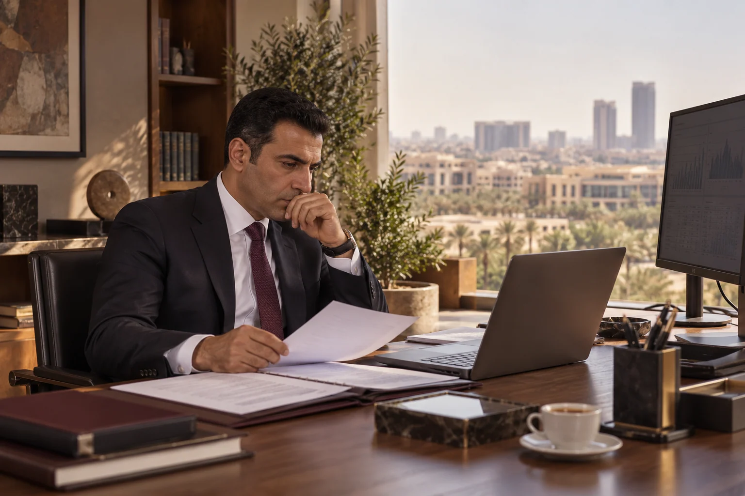 محامٍ مصري يراجع شروط تمويل ونموذج تدفقات نقدية