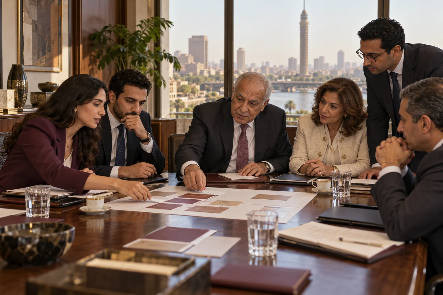 عائلة مصرية ومستشارون قانونيون يناقشون هيكل الملكية والحوكمة