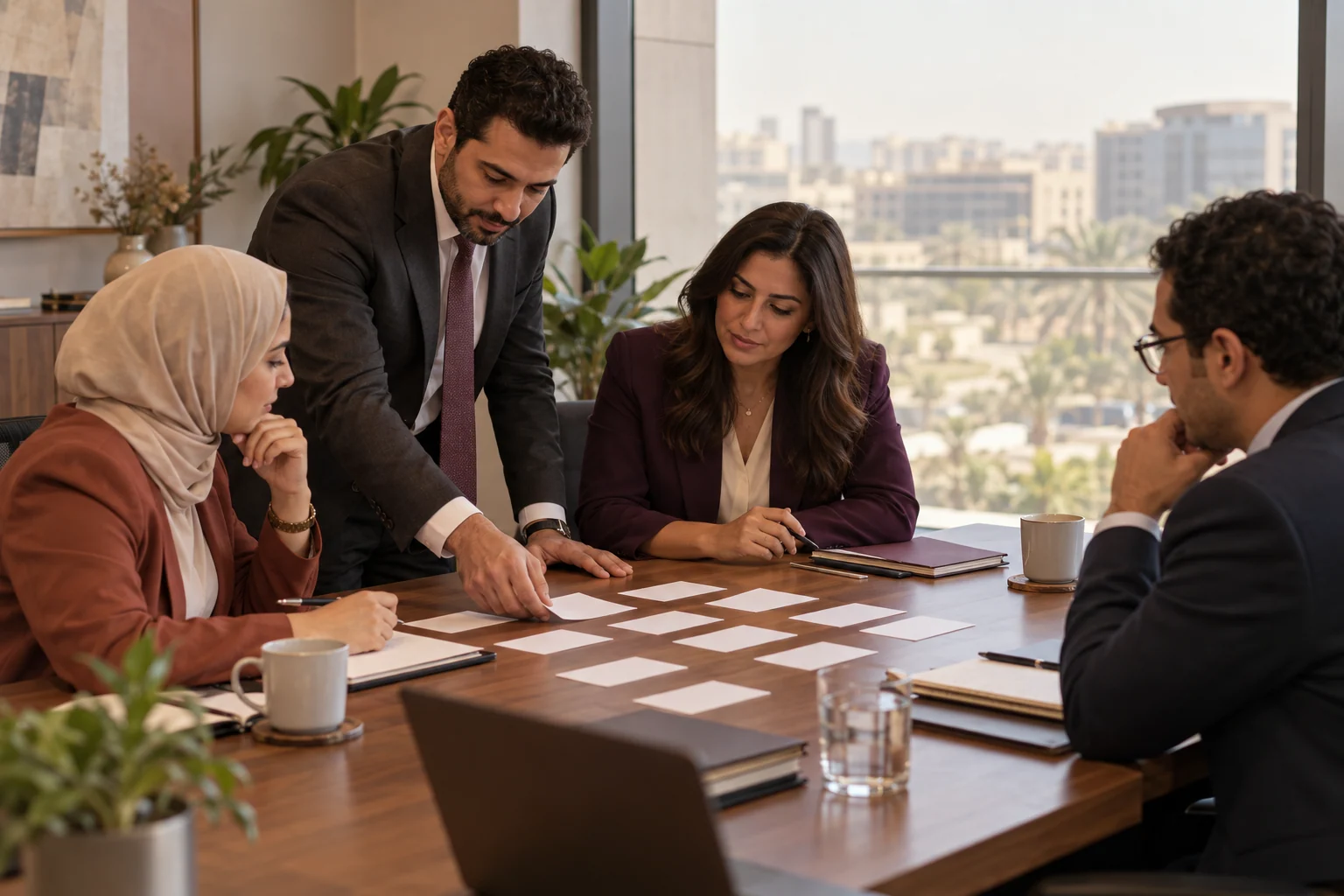 فريق موارد بشرية ومستشار عمل يخططون لإعادة تنظيم القوة العاملة