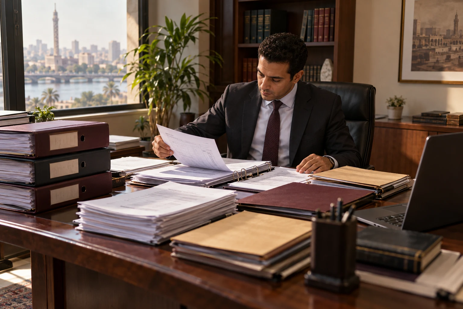 محامية ضرائب مصرية تنظم عقدًا وفواتير ومستندات ملف فحص